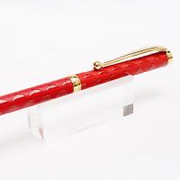 印伝スリムボールペン　ウロコ紋