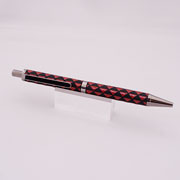 印伝ノック式ボールペン(ウロコ黒赤)