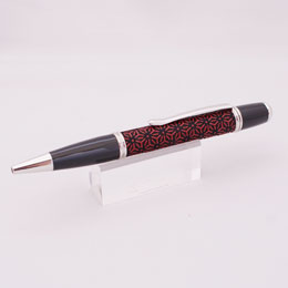 印伝ボールペン(Gatsby)アサノハ黒赤