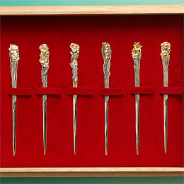 東京銀器　菓子切り(和楊枝)　6本セット