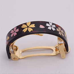 べっ甲　バレッタ(丸型)