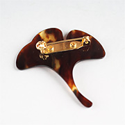 ベッ甲　ブローチ　いちょう