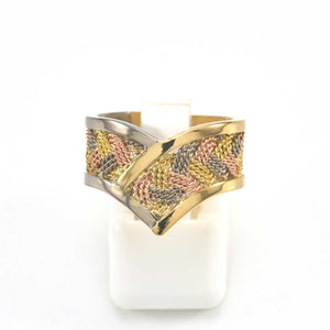 K18手編みV型スリーカラーリング