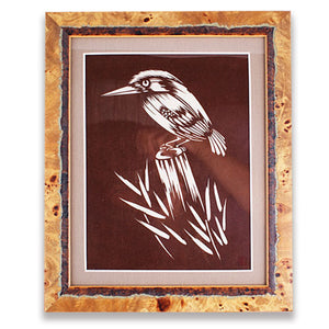 江戸型彫 額装かわせみ