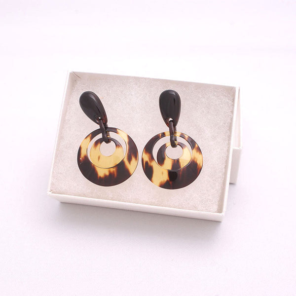 べっ甲ピアス 2連