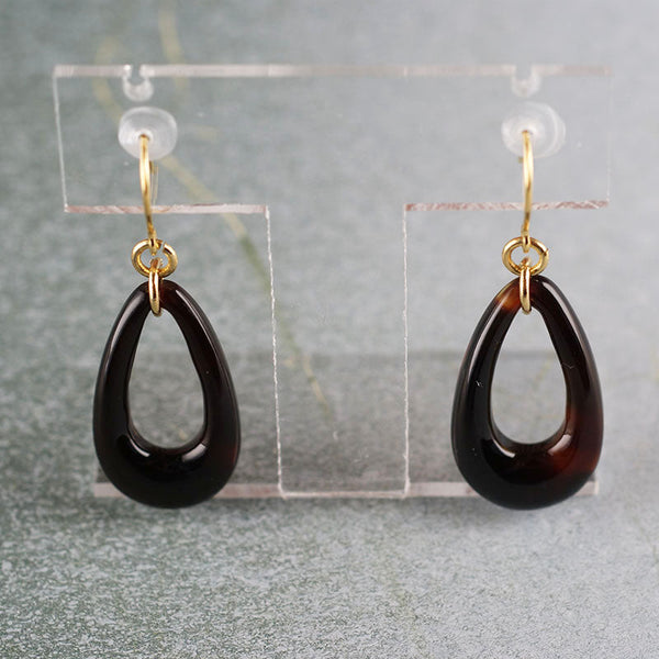 ベッ甲ピアス ティアドロップ