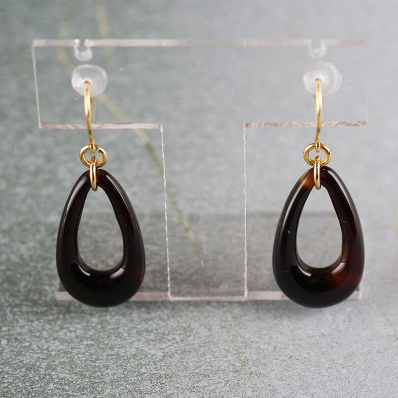 ベッ甲ピアス ティアドロップ