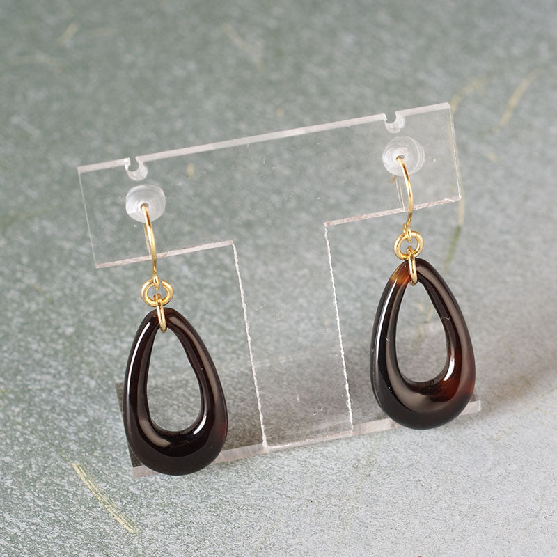 ベッ甲ピアス ティアドロップ