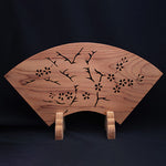 扇形彫刻 透かし桜