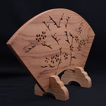 扇形彫刻 透かし桜