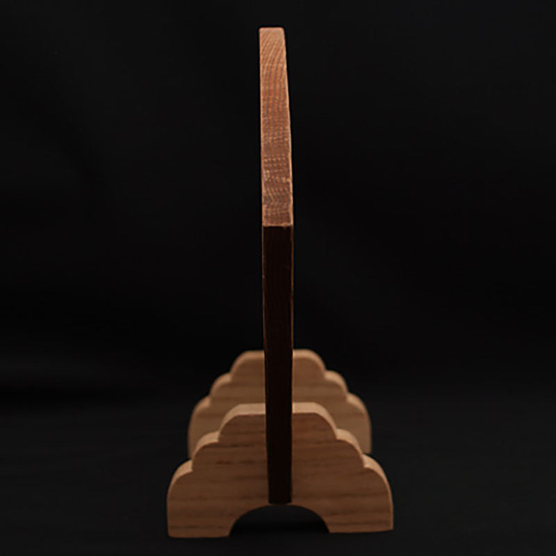 扇形彫刻 透かし桜