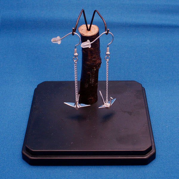 東京銀器 シルバーピアス 折り鶴