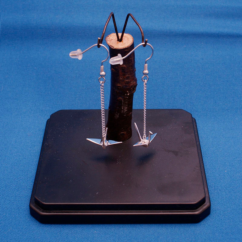 東京銀器 シルバーピアス 折り鶴