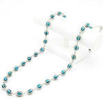 シルバーかご型トルコ石ネックレス ロング