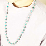 シルバーかご型トルコ石ネックレス ロング