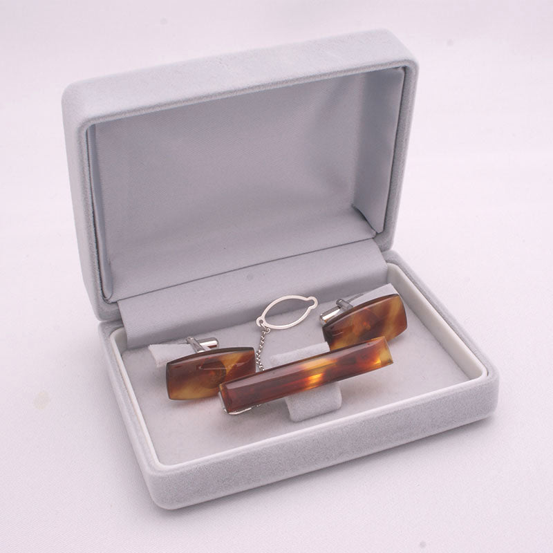 べっ甲ネクタイピン&カフスボタン