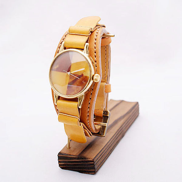 べっ甲腕時計カジュアル【男性用】ナチュラル