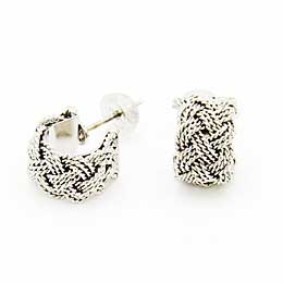 手編みシルバー直結ピアス