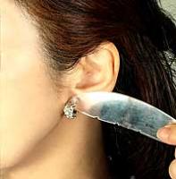 手編みシルバー直結ピアス