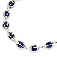 シルバーかご型ラピスラズリネックレス(ショート)